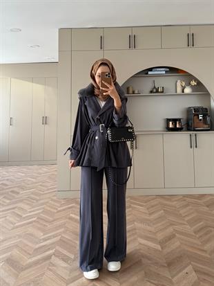 Hardy Kürk Detaylı Takım Antrasit