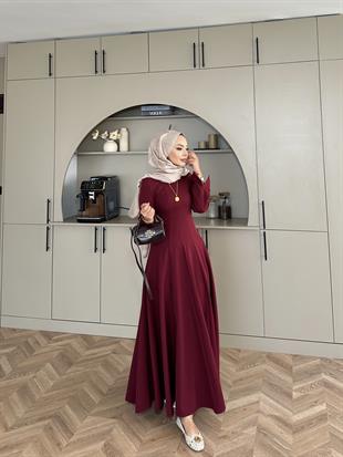 Harel A Kesim Elbise Bordo