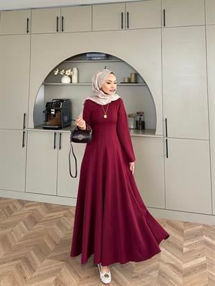 Harel A Kesim Elbise Bordo