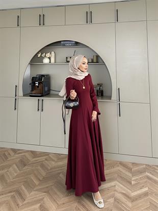 Harel A Kesim Elbise Bordo