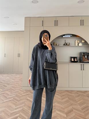 Helga Yıkamalı İki İplik Takım Füme