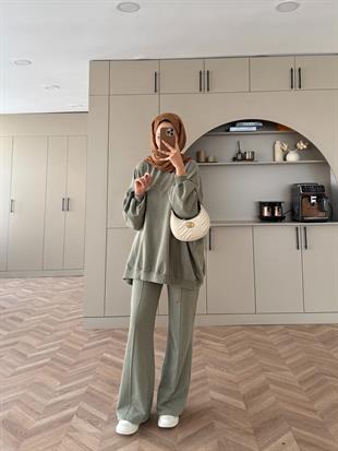 Helga Yıkamalı İki İplik Takım Haki