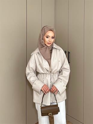  Henry Deri Ceket Bej