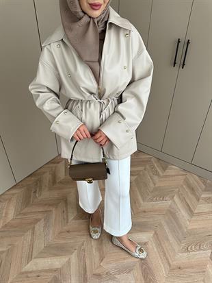  Henry Deri Ceket Bej