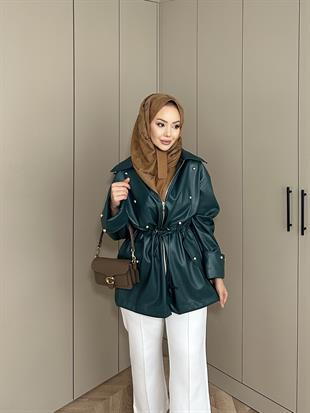 Henry Deri Ceket Zümrüt