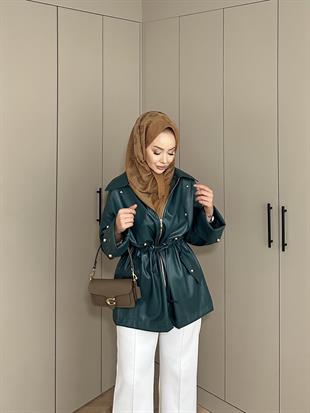 Henry Deri Ceket Zümrüt