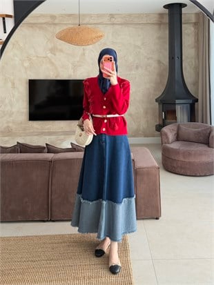 Hola Fırfırlı Hırka Kırmızı (1151)