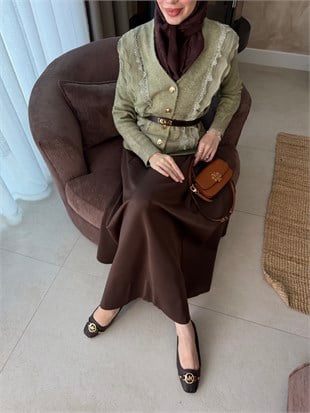 Hola Fırfırlı Hırka Yeşil (1151)