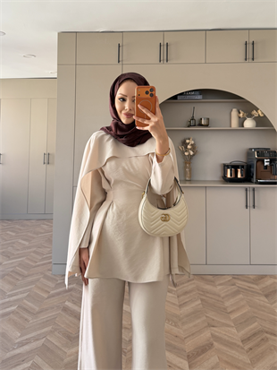 Holah Pelerin Takım Bej (2309)