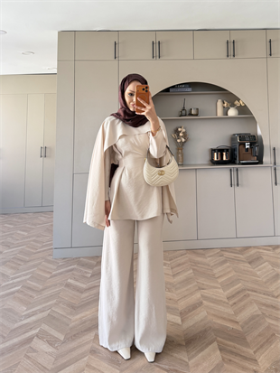 Holah Pelerin Takım Bej (2309)