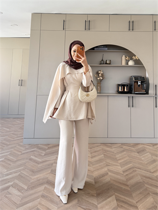 Holah Pelerin Takım Bej (2309)