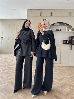 Holah Üçlü Pelerin Takım Lacivert (2309) 