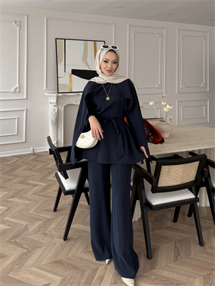 Holah Üçlü Pelerin Takım Lacivert (2309) 