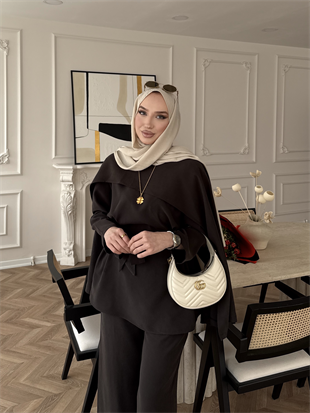 Holah Pelerinli Üçlü Takım Acı Kahve (2309)