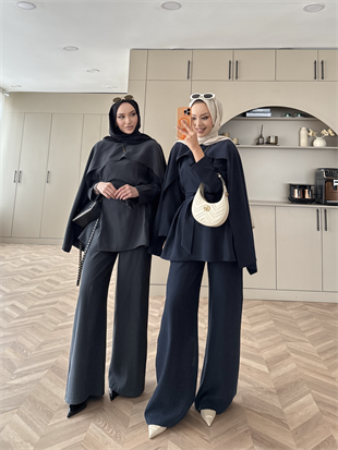 Holah Pelerinli Üçlü Takım Antrasit (2309)