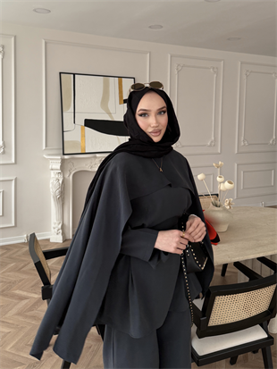 Holah Pelerinli Üçlü Takım Antrasit (2309)