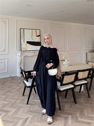 Honey Büzgülü Şifon Takım Lacivert (8412)