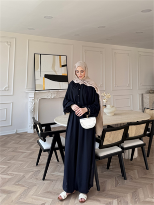 Honey Büzgülü Şifon Takım Lacivert (8412)