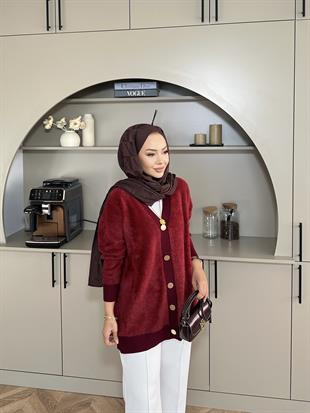Hope Angora Hırka Bordo