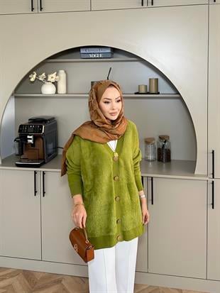 Hope Angora Hırka Yeşil