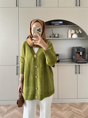 Hope Angora Hırka Yeşil