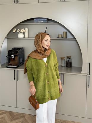 Hope Angora Hırka Yeşil