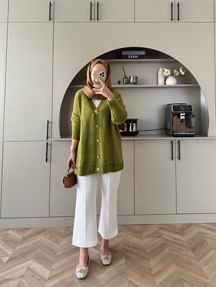 Hope Angora Hırka Yeşil