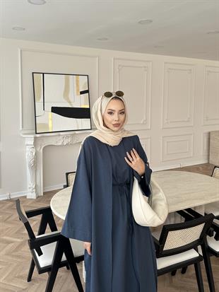 İç Elbiseli Kimono Takım Lacivert