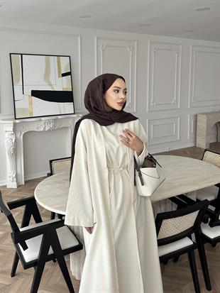 İç Elbiseli Kimono Takım Bej