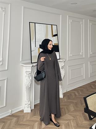 İç Elbiseli Kimono Takım Vizon