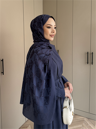 İndigo VA Dama Desen Naia Şal 