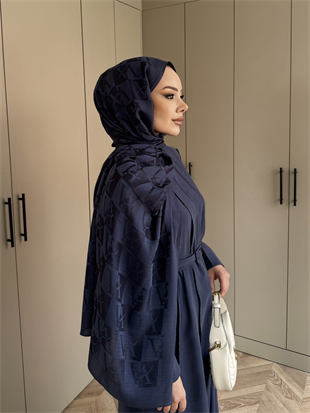 İndigo VA Dama Desen Naia Şal 