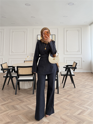 İnez Pantolonlu Kot Takım Lacivert (1126)