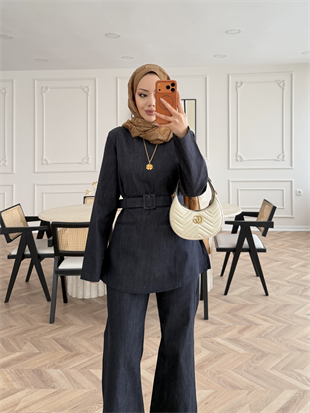 İnez Pantolonlu Kot Takım Lacivert (1126)