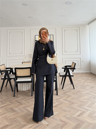 İnez Pantolonlu Kot Takım Lacivert (1126)