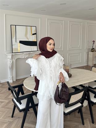 Jadon Pantolonlu Takım Beyaz 