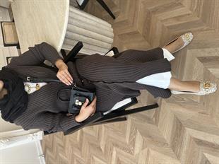 Jayana Uzun Triko Hırka Kahve