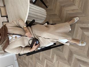 Jayana Uzun Triko Hırka Vizon