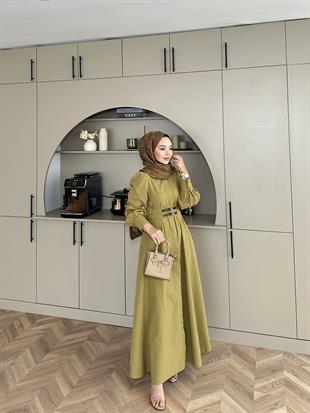 Jewel Elbise Yağ Yeşili