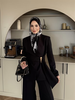 Juno Kemer Detaylı Pantolon Takım Siyah (6034)