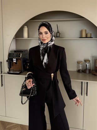 Juno Kemer Detaylı Pantolon Takım Siyah (6034)