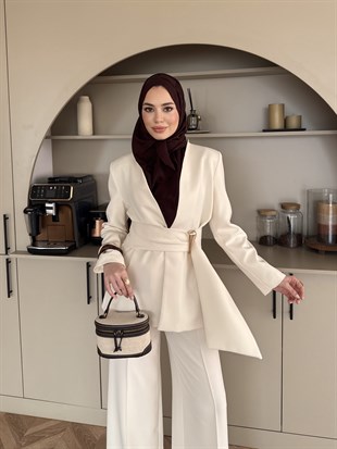 Juno Kemer Detaylı Pantolon Takım Bej (6034)