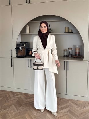 Juno Kemer Detaylı Pantolon Takım Bej (6034)