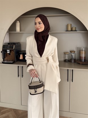 Juno Kemer Detaylı Pantolon Takım Bej (6034)