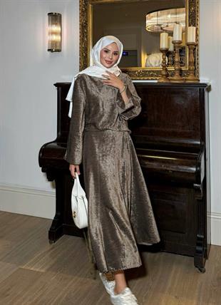 Kadife Etekli Takım Haki