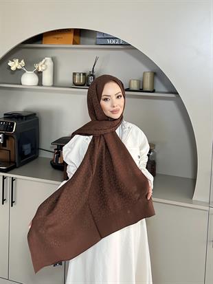 Kahve Zincir Desen Naia Şal