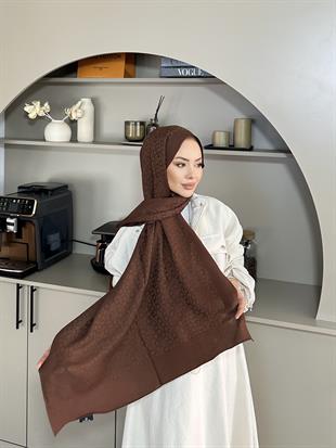 Kahve Zincir Desen Naia Şal