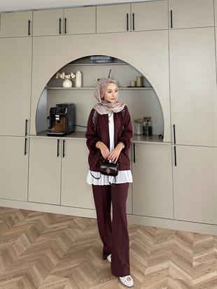 Kai Taşlı Bomber Oysh Takım Bordo