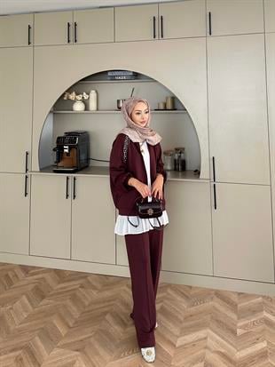 Kai Taşlı Bomber Oysh Takım Bordo