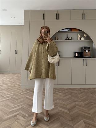 Kapüşonlu Simli Hırka Gold